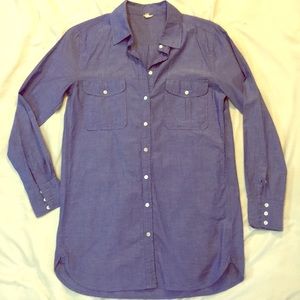 J.Crew blue chambray button up tunic / cover up XS